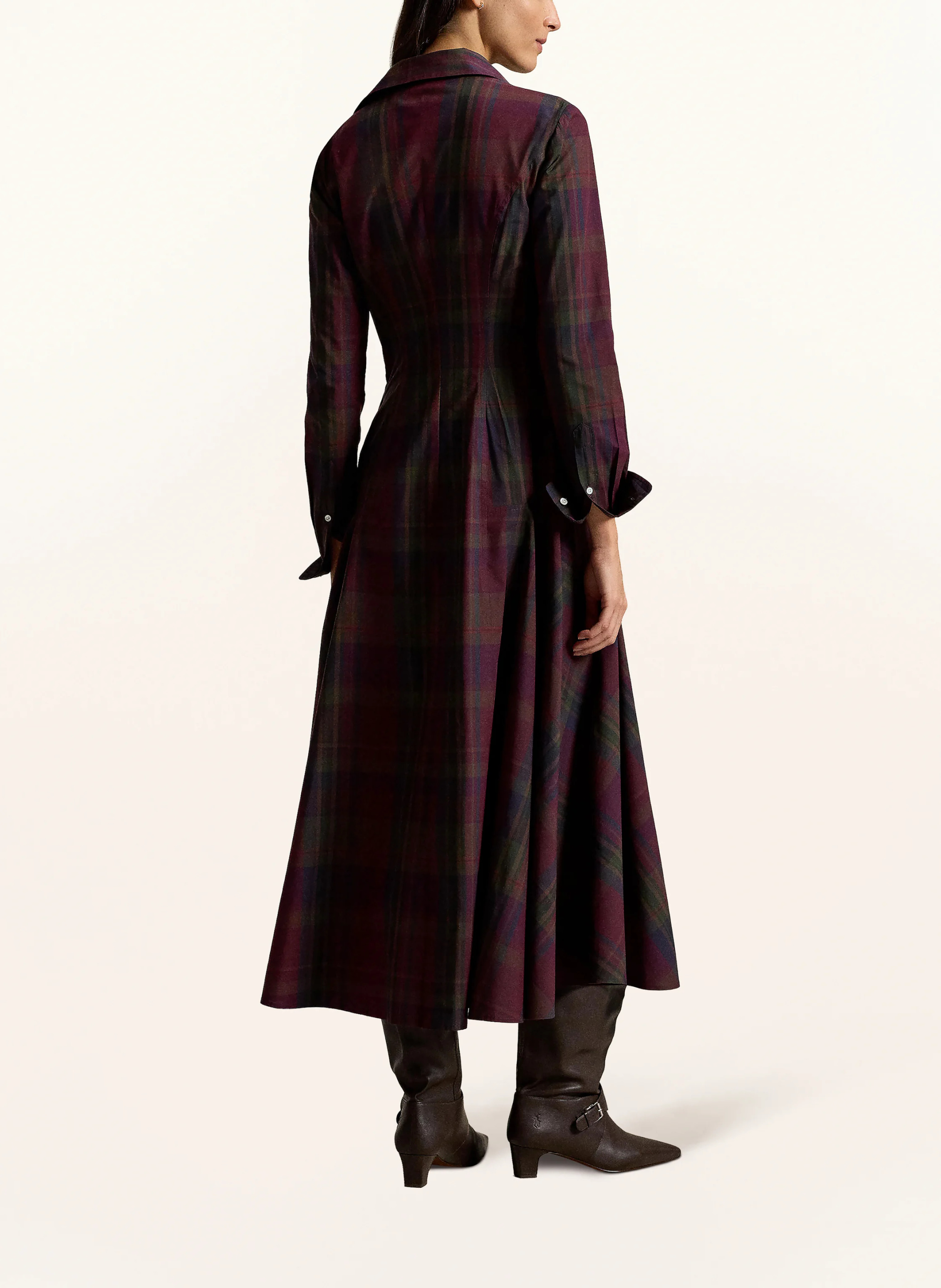 POLO RALPH LAUREN Hemdblusenkleid – FUCHSIA / DUNKELLILA / DUNKELGRÜN