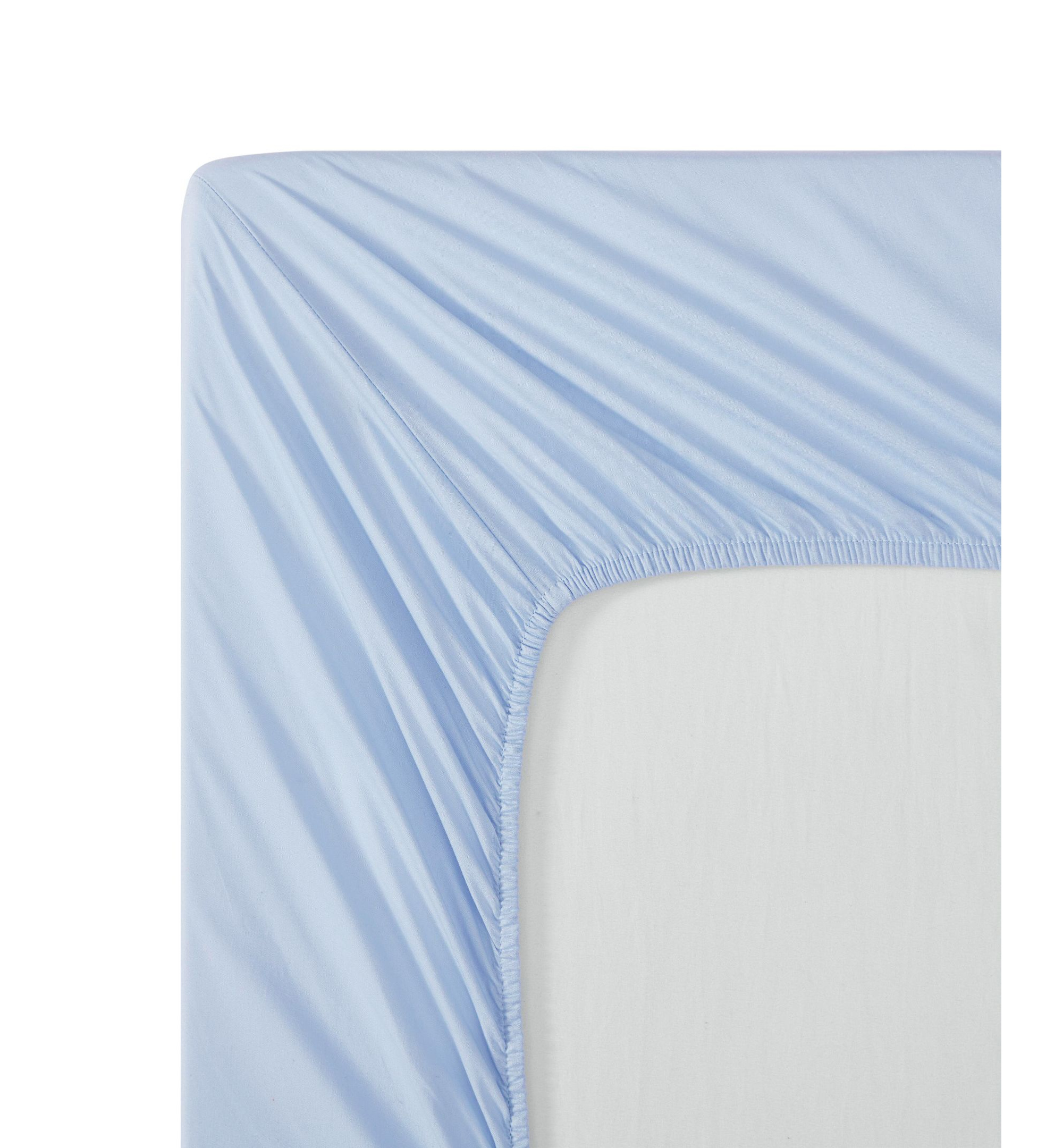 Tommy Hilfiger Essentials Solid Cotton Percale Fitted Sheets - Boathouse Blue