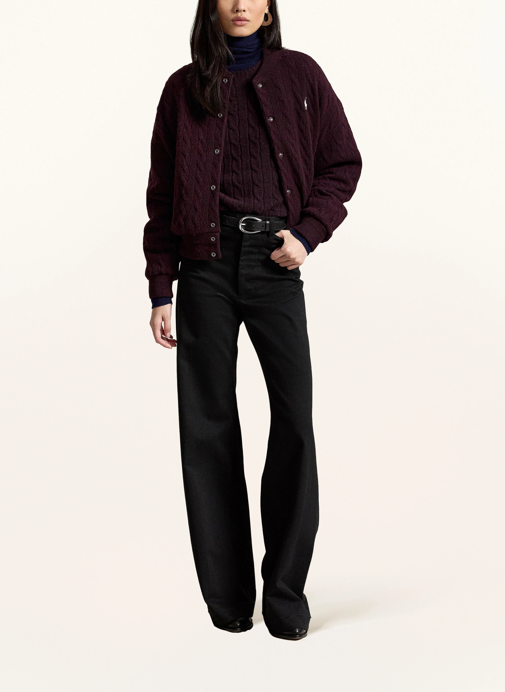 POLO RALPH LAUREN College-Jacke – DUNKELROT / ECRU