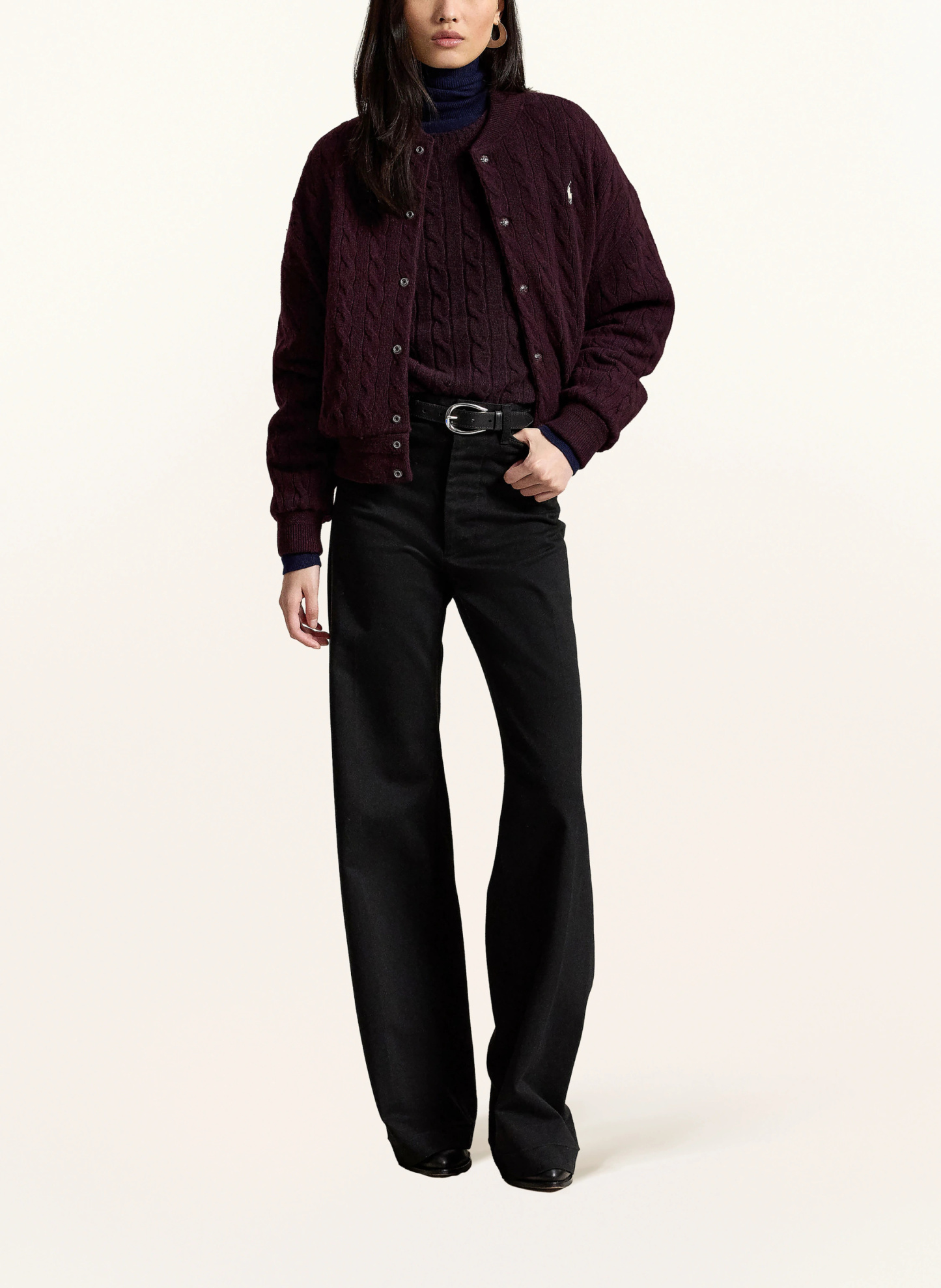 POLO RALPH LAUREN College-Jacke – DUNKELROT / ECRU