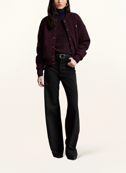 POLO RALPH LAUREN College-Jacke – DUNKELROT / ECRU