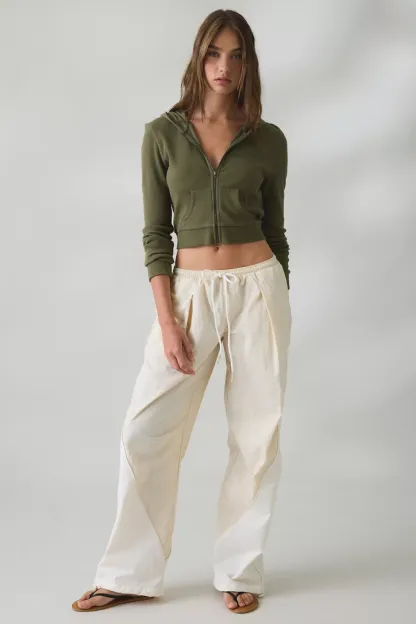 BDG Finish Line Low-Rise Baggy Track Pants - White