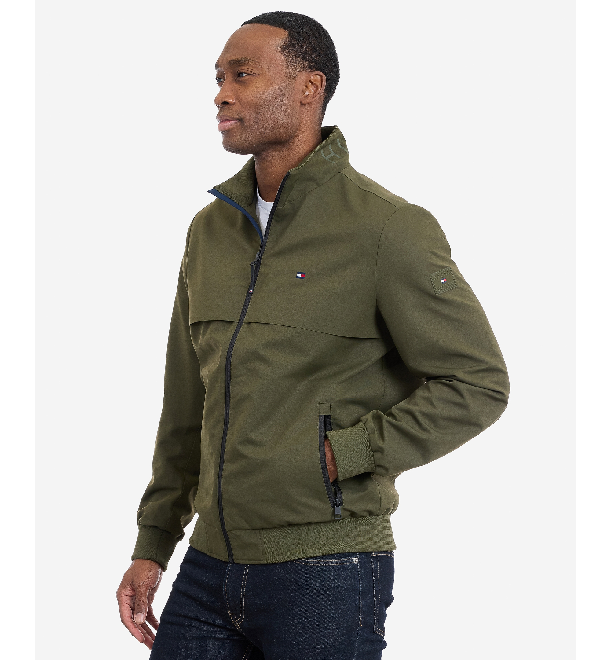 Tommy Hilfiger Men's Water Resistant Boating Regular-Fit Jacket - Olive