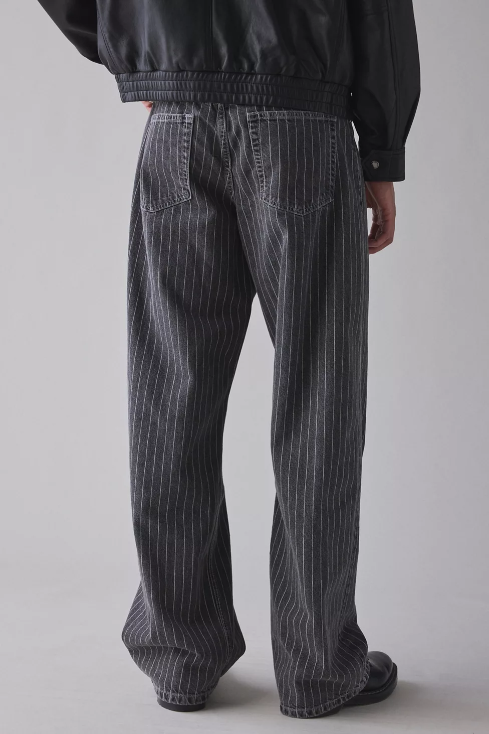 BDG Nitro Pinstripe Baggy Fit Jeans - Black Pinstripe