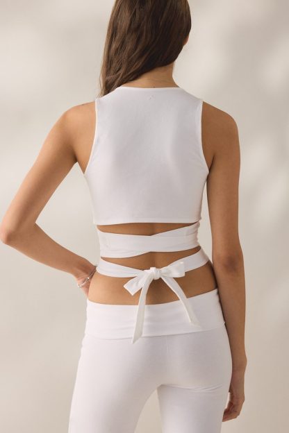 Out From Under Bec Ballet Wrap Tank Top - White