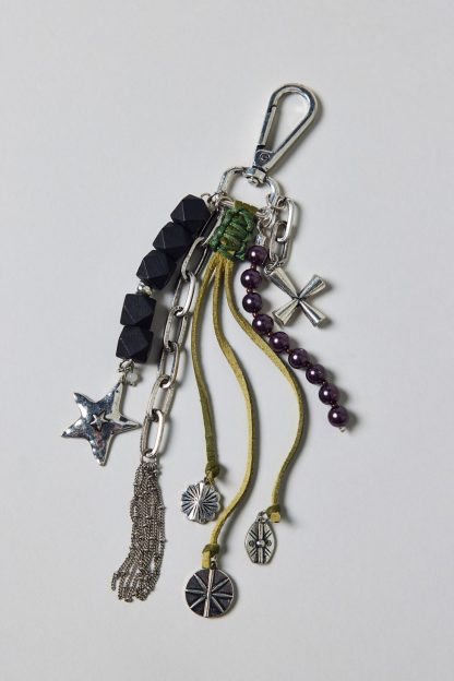 Charm Cluster Boho Keychain - Silver