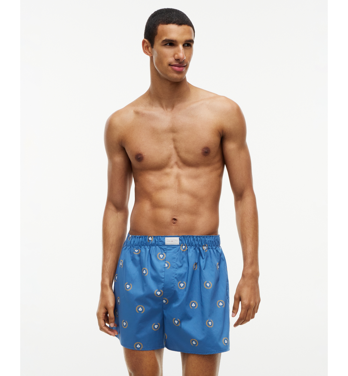 Tommy Hilfiger Men's Classics Cotton Woven Boxer Shorts, 3-Pack - Regatta Red/Desert Sky/Liberty Blue Print