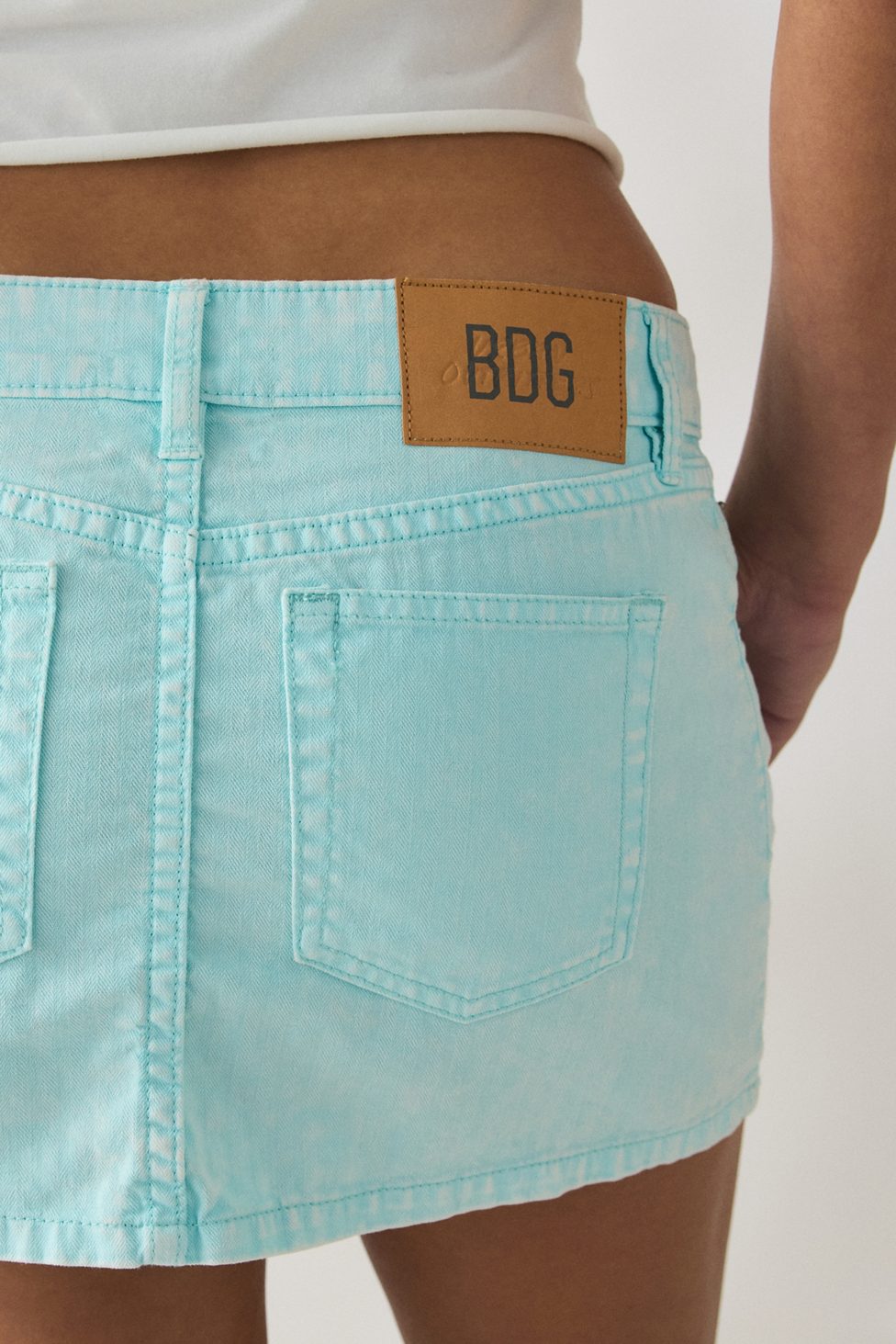 BDG Onna Denim Micro Mini Skirt - Spa Retreat Blue