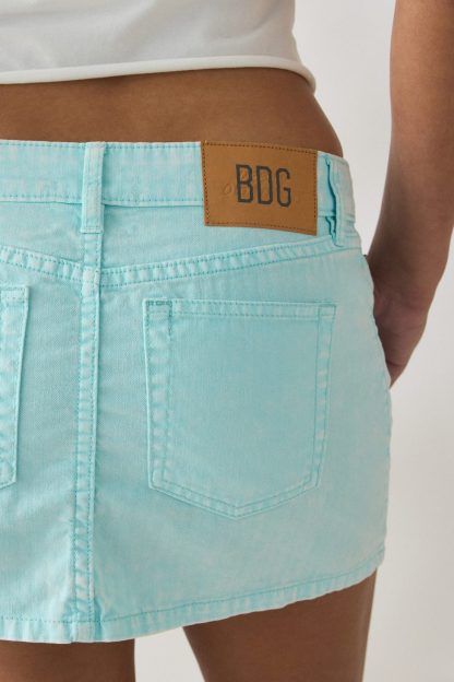 BDG Onna Denim Micro Mini Skirt - Spa Retreat Blue
