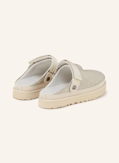 UGG Plateau-Pantoletten GOLDENSTAR CRACKLE – WEISS / SILBER