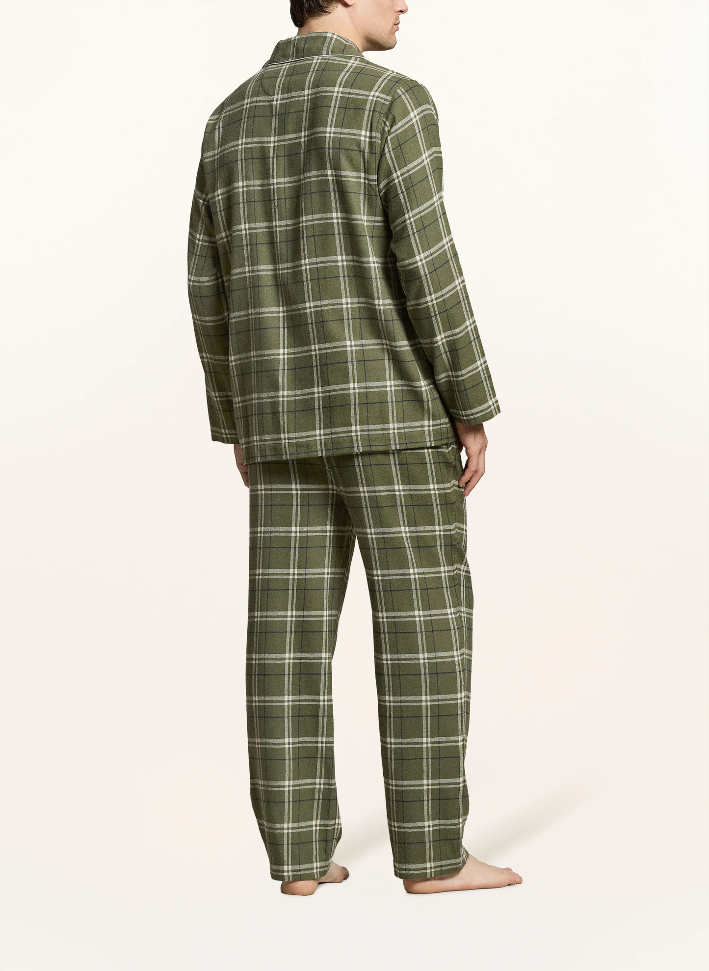 POLO RALPH LAUREN Flanell-Schlafanzug – GRÜN / ECRU / DUNKELBLAU
