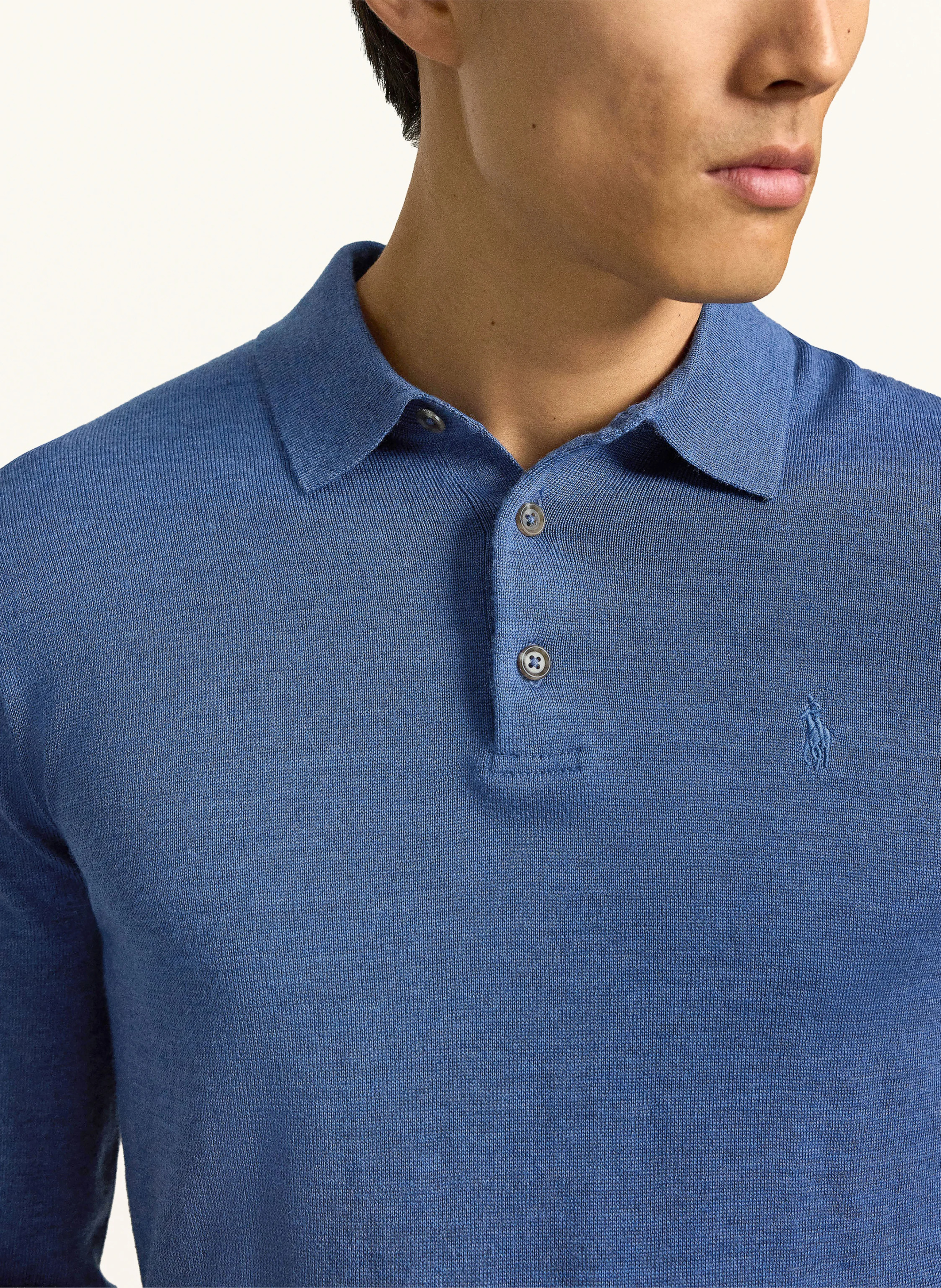 POLO RALPH LAUREN Strick-Poloshirt – BLAU