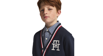 Tommy Hilfiger Boys' 8-20 Minimal V-Neck Cardigan - Navy Blazer