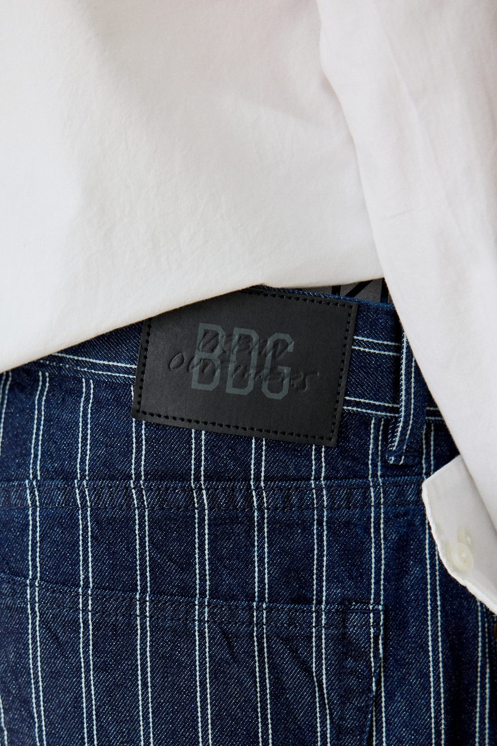 BDG Nitro Dual Pinstripe Baggy Fit Jeans - Vintage Denim Dark