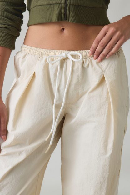 BDG Finish Line Low-Rise Baggy Track Pants - White