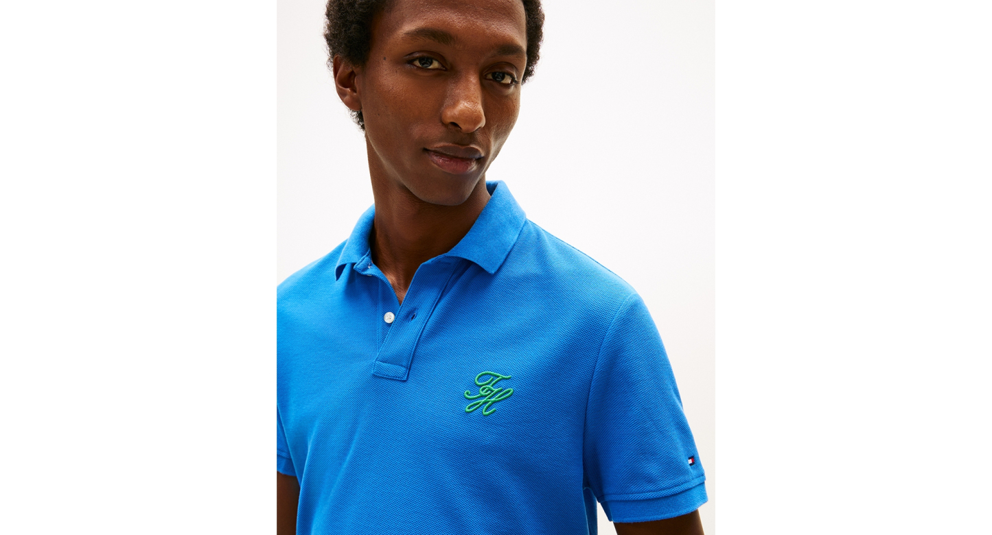Tommy Hilfiger Men's Classic-Fit Embroidered Script Logo Polo Shirt - Blue Orbit