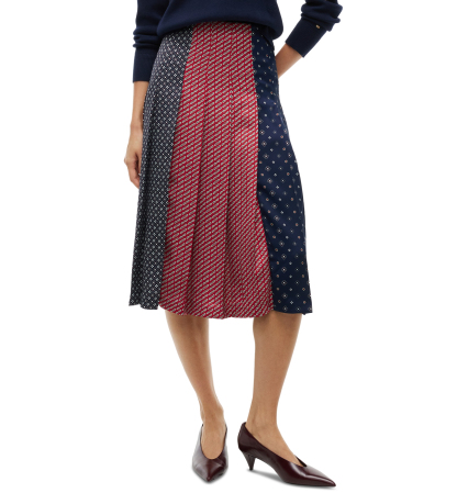 Tommy Hilfiger Women's American Icons Pleated Midi Skirt, Macy's Exclusive - Patchwork Print