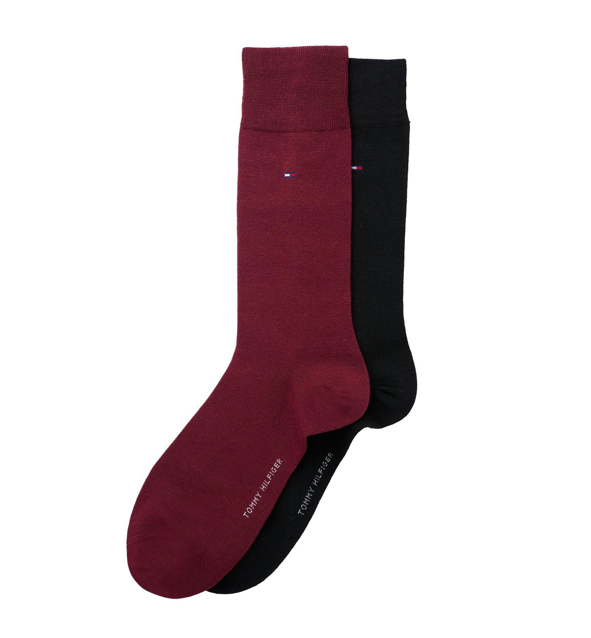 Tommy Hilfiger Men's Solid Dress Socks, 2-Pack - Burgundy/Black