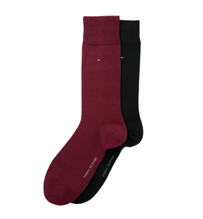 Tommy Hilfiger Men's Solid Dress Socks, 2-Pack - Burgundy/Black