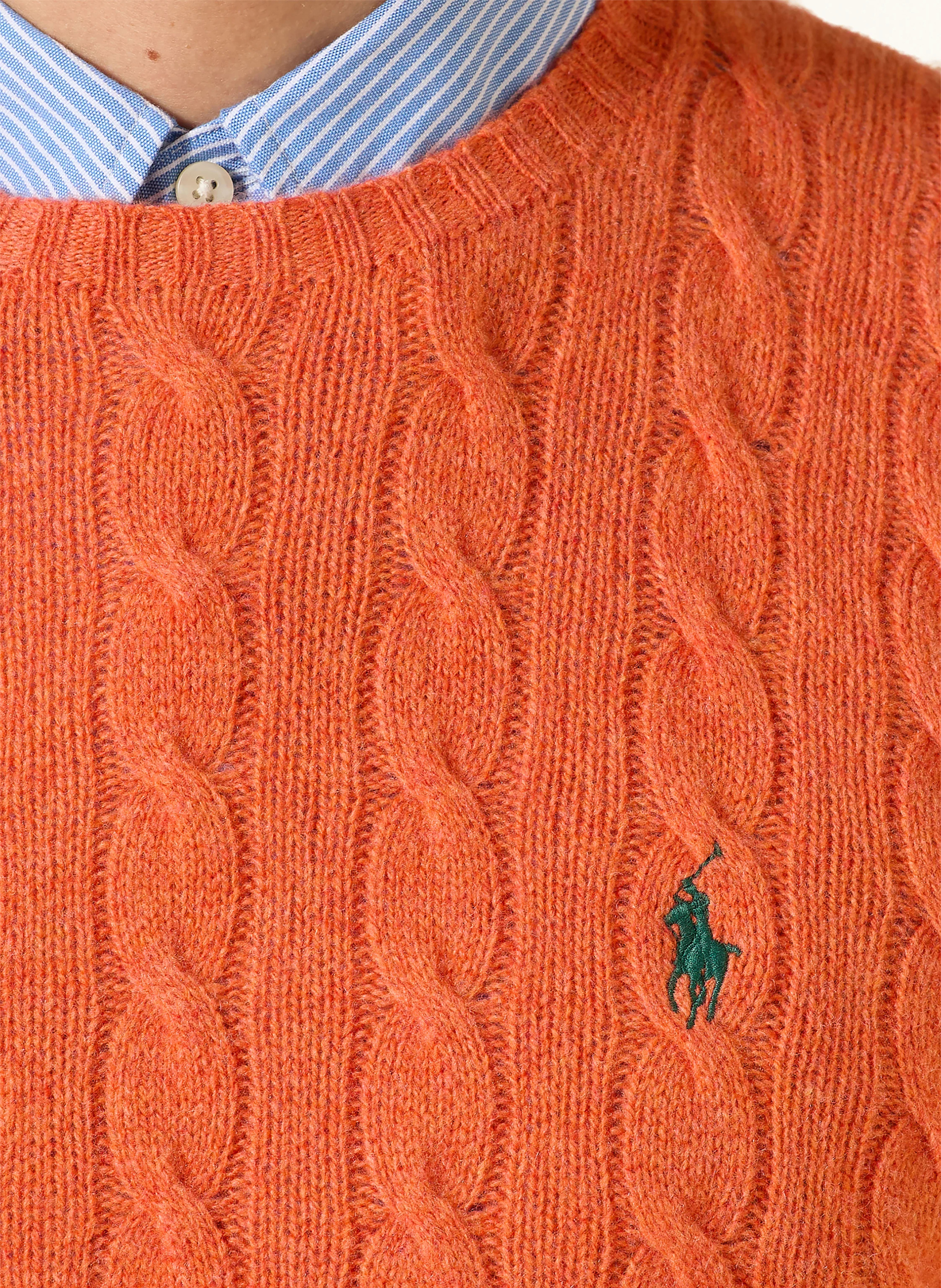POLO RALPH LAUREN Pullover – ORANGE / DUNKELGRÜN