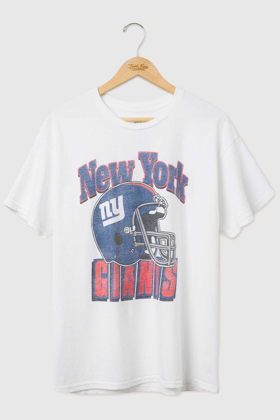 Junk Food NFL Throwback Helmet Flea Market Tee - New York Giants