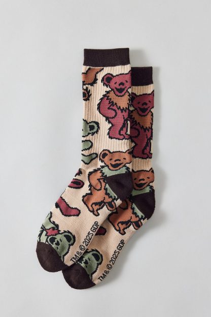 Grateful Dead Dancing Bear Crew Socks - Neutral