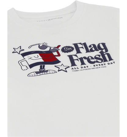 Tommy Hilfiger Boys' 2T-7 Flag Fresh Short-Sleeve T-Shirt - White