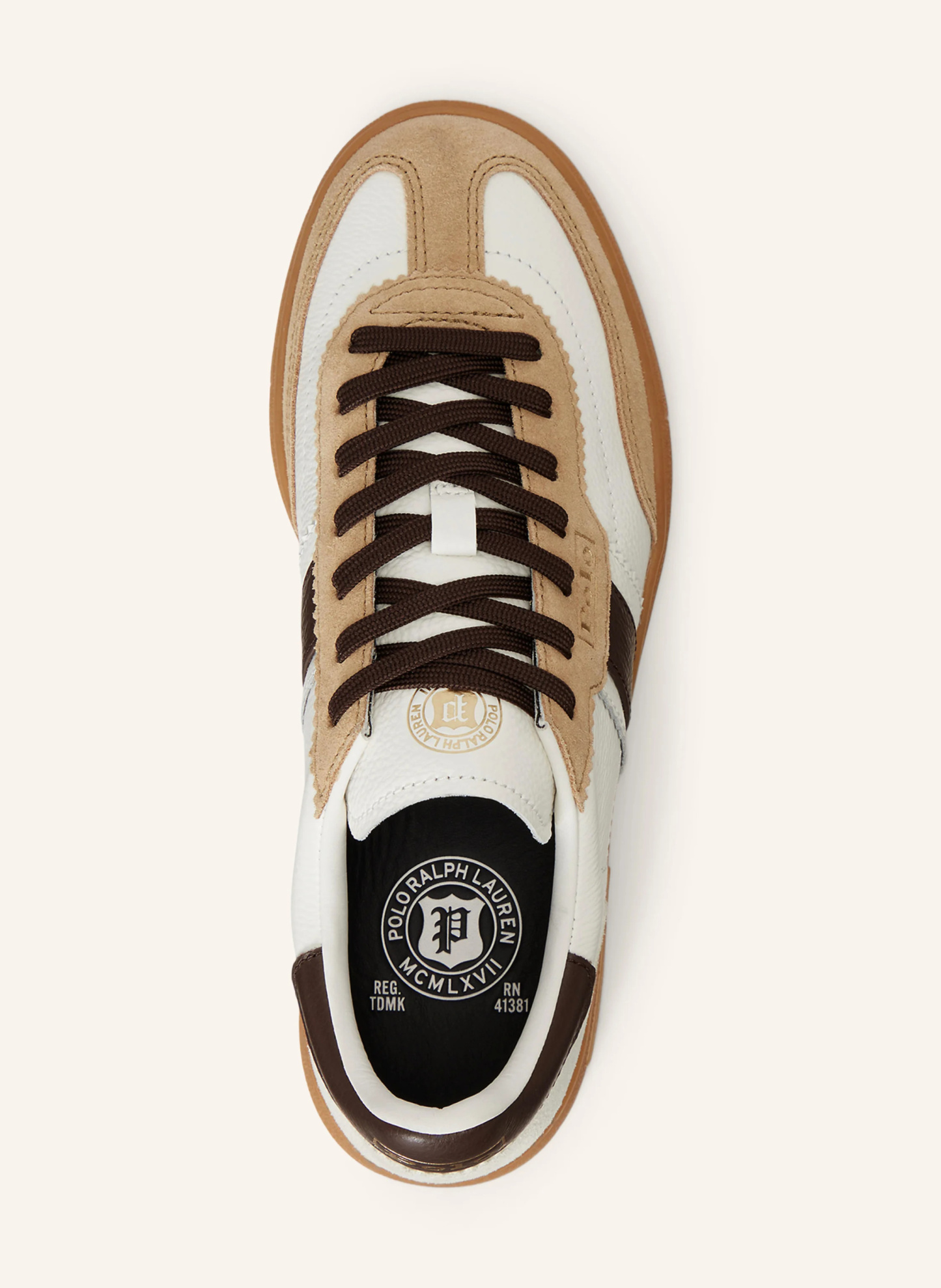 POLO RALPH LAUREN Sneaker – WEISS / BRAUN / BEIGE