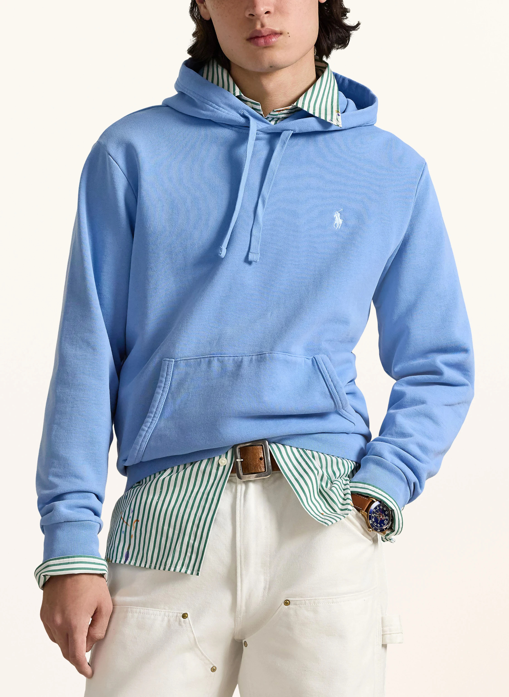 POLO RALPH LAUREN Hoodie – HELLBLAU / WEISS