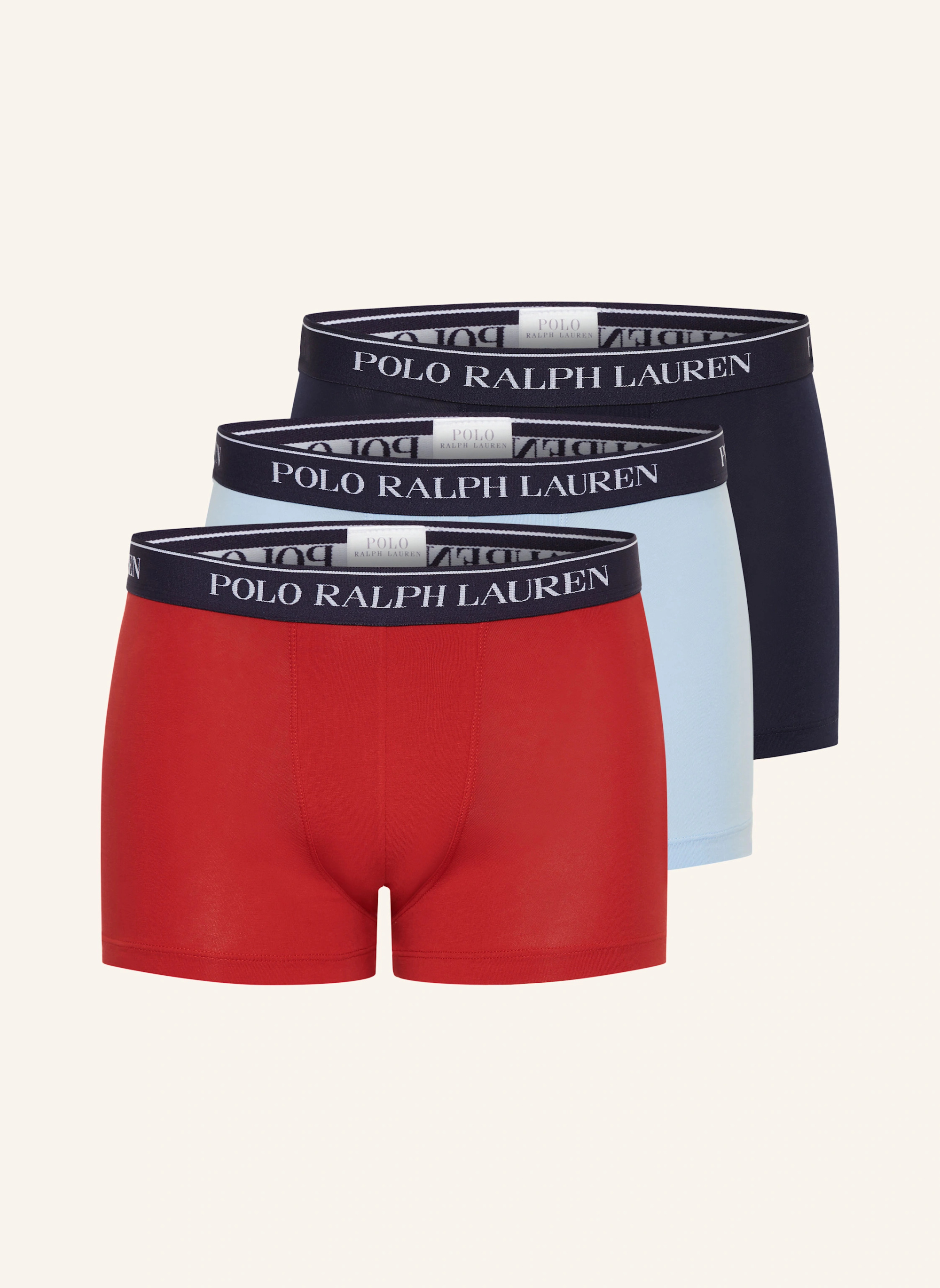 POLO RALPH LAUREN 3er-Pack Boxershorts – HELLBLAU / DUNKELBLAU / ROT