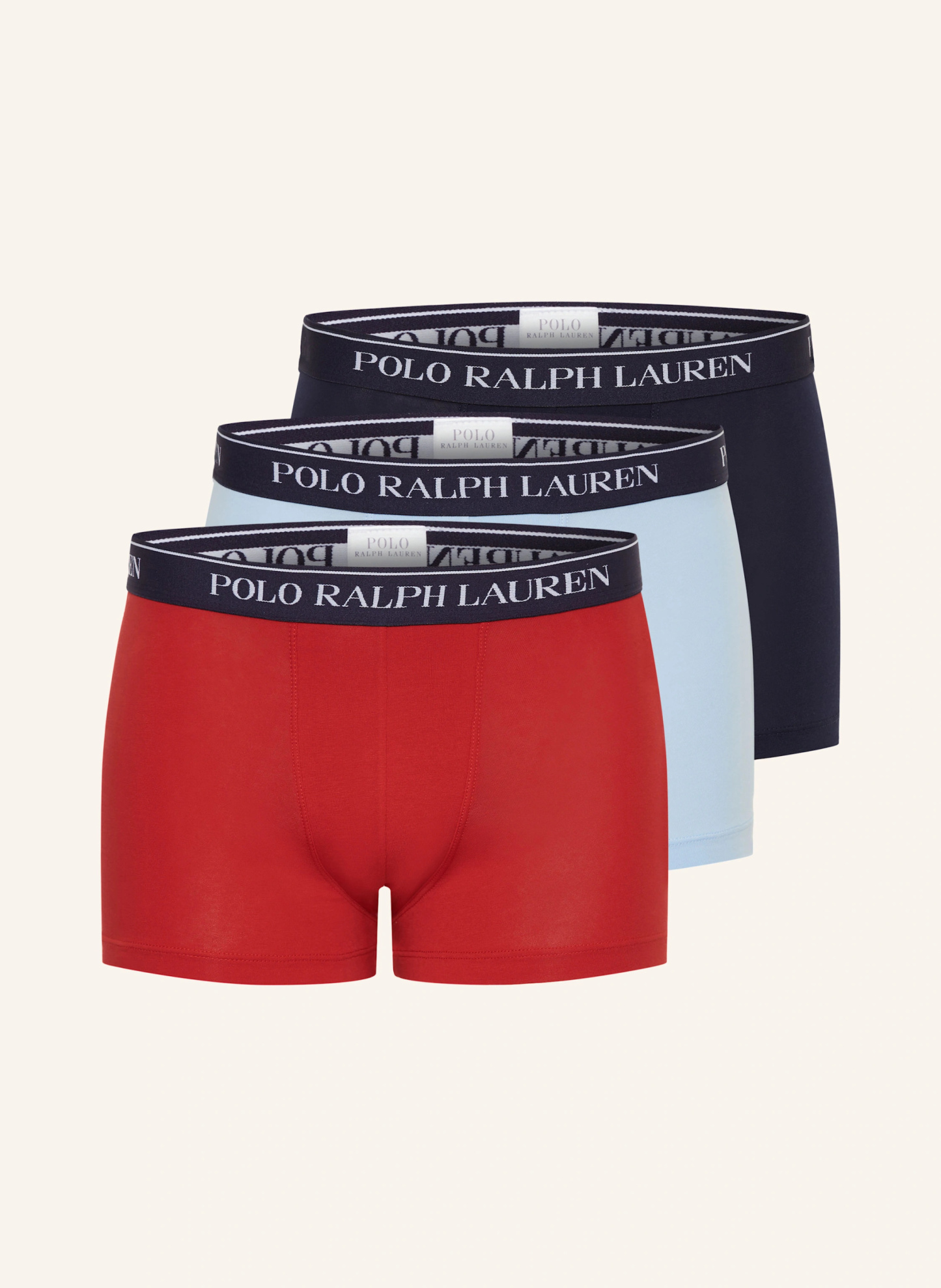 POLO RALPH LAUREN 3er-Pack Boxershorts – HELLBLAU / DUNKELBLAU / ROT