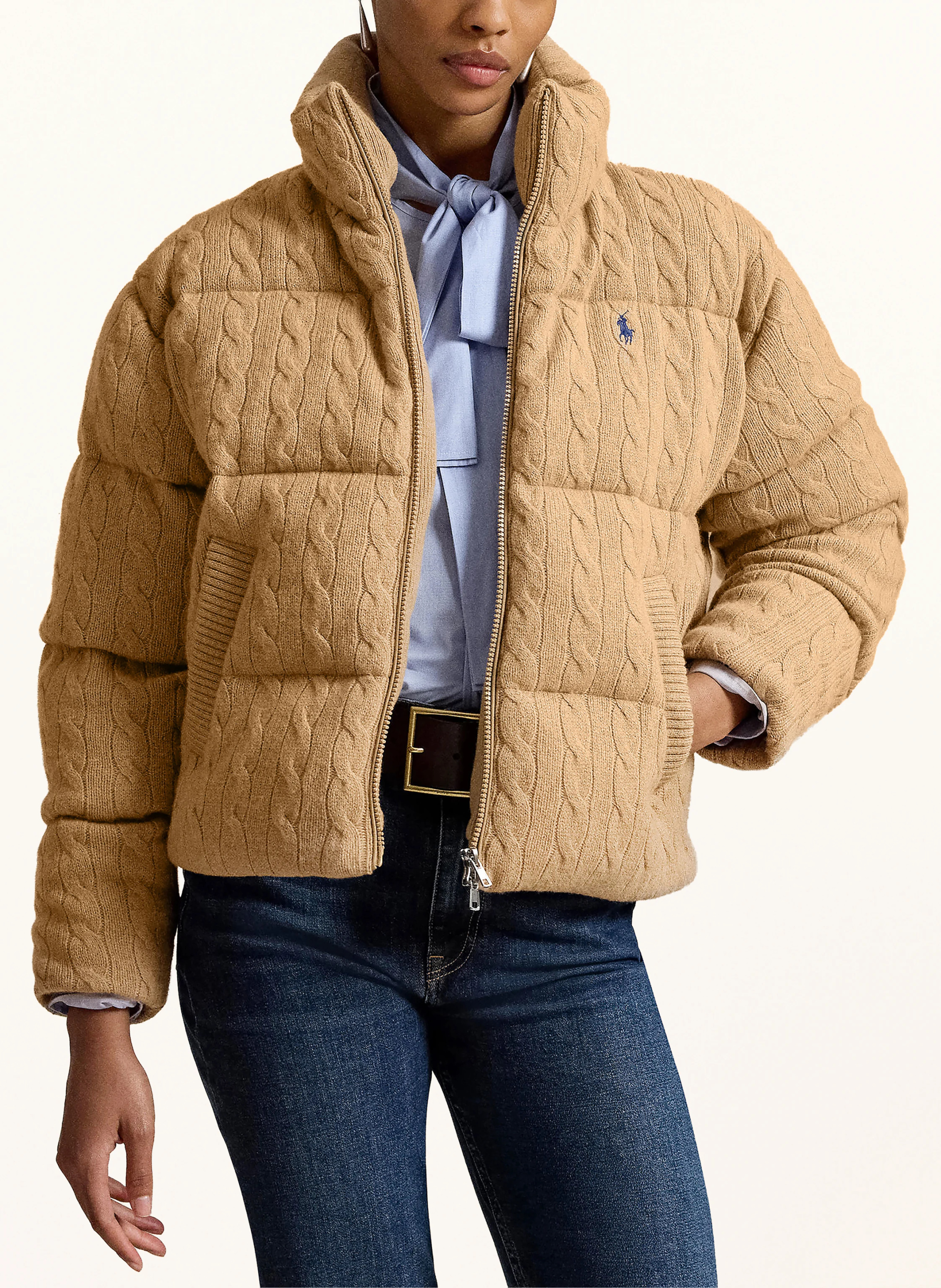 POLO RALPH LAUREN Steppjacke – CAMEL / DUNKELBLAU