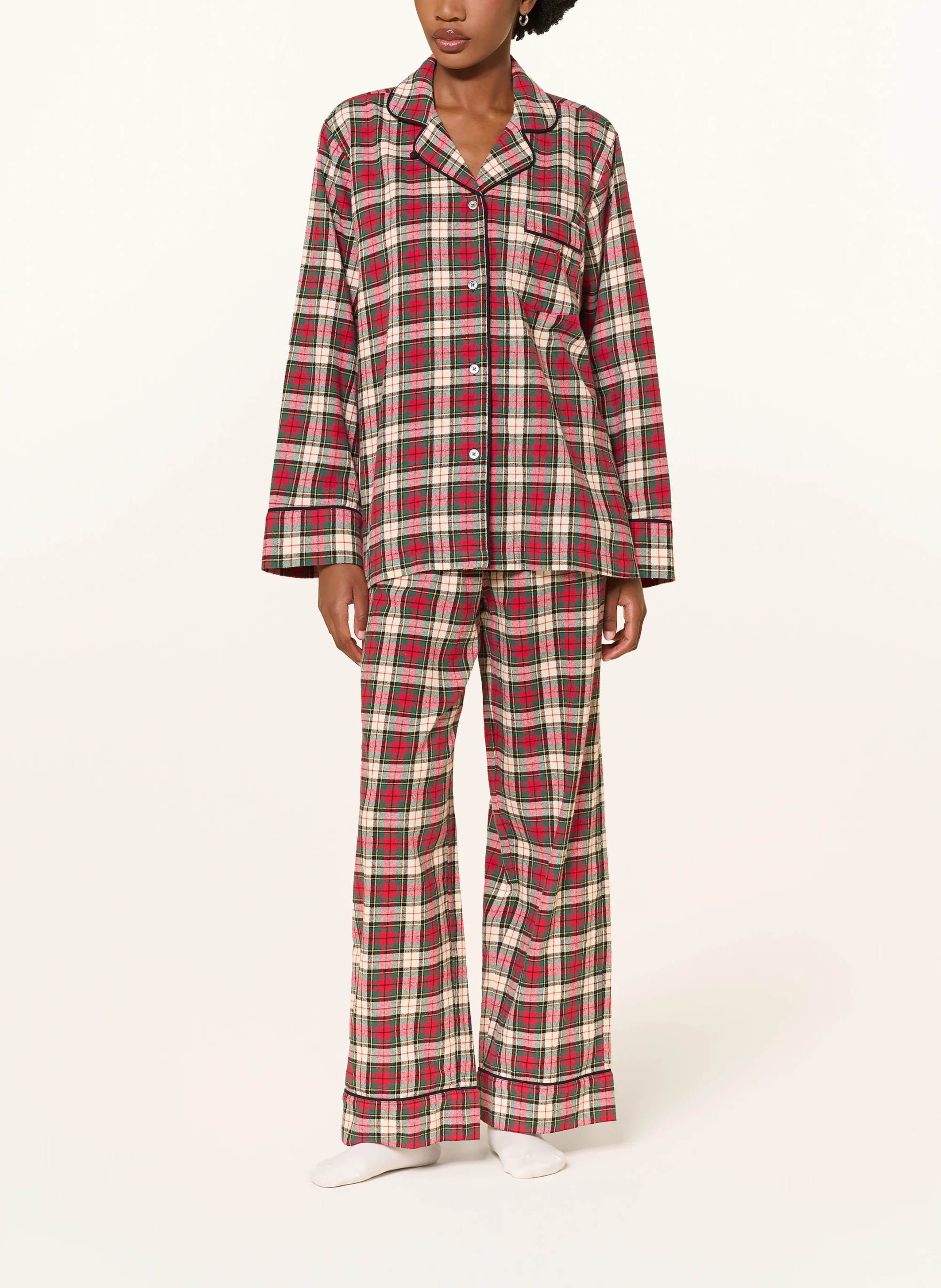 POLO RALPH LAUREN Schlafanzug aus Flanell – ROT / CREME / GRÜN