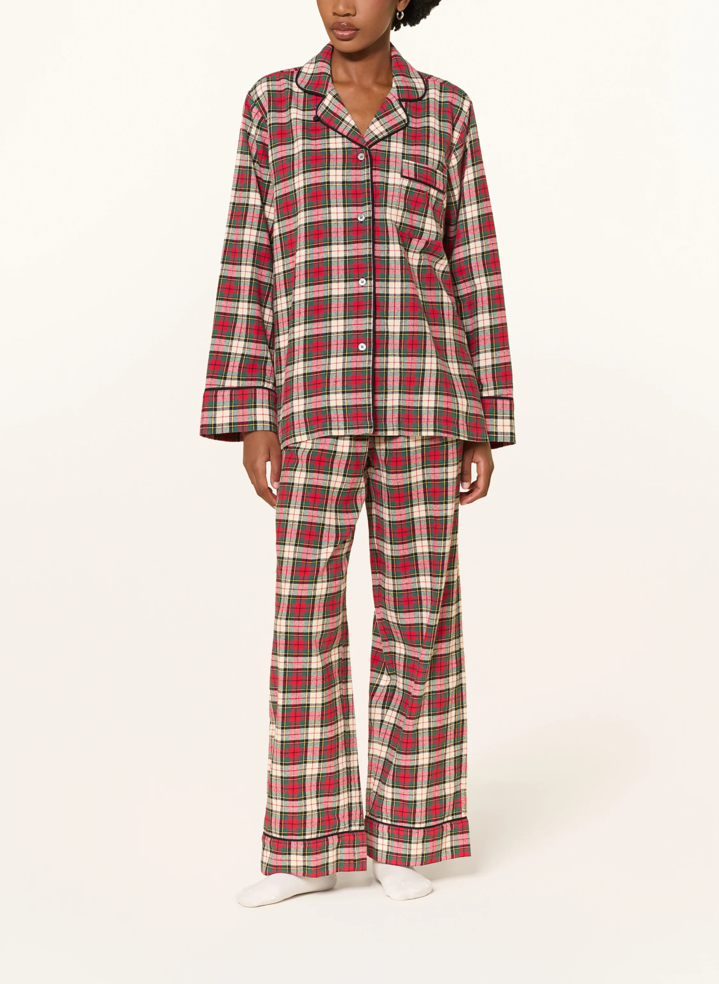 POLO RALPH LAUREN Schlafanzug aus Flanell – ROT / CREME / GRÜN