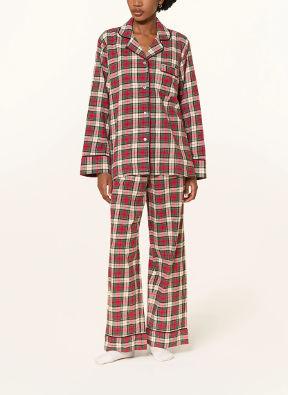 POLO RALPH LAUREN Schlafanzug aus Flanell – ROT / CREME / GRÜN
