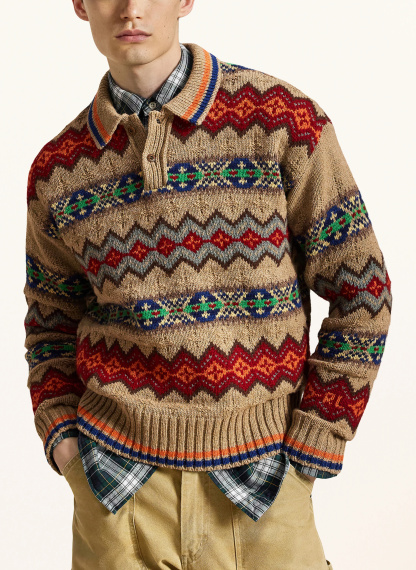 POLO RALPH LAUREN Pullover – BEIGE / ROT / GRÜN