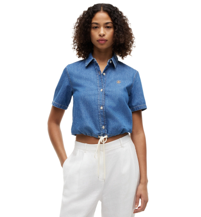 Tommy Hilfiger Women's Cotton-Blend Short-Sleeve Shirt - Mia