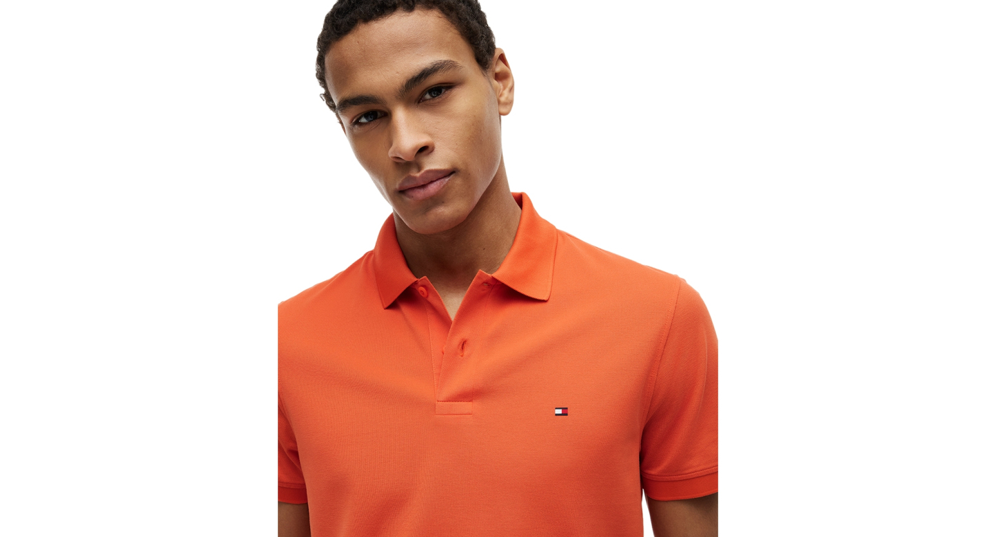 Tommy Hilfiger Men's Regular-Fit Performance Stretch Pique Polo Shirt - Brilliant Orange