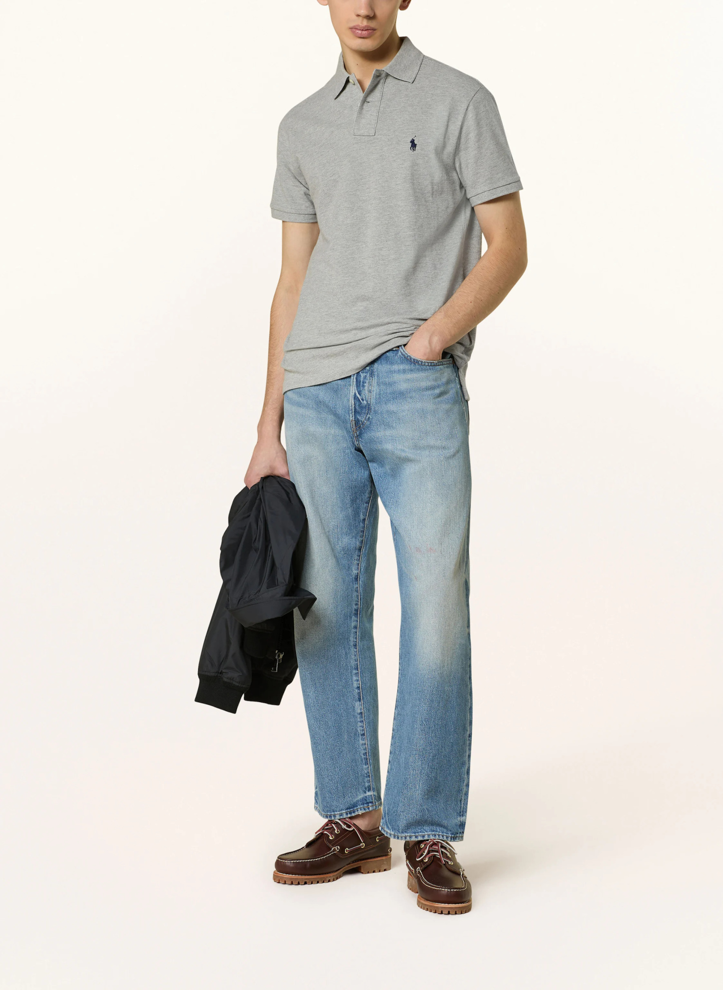 POLO RALPH LAUREN Piqué-Poloshirt Custom Slim Fit – HELLGRAU