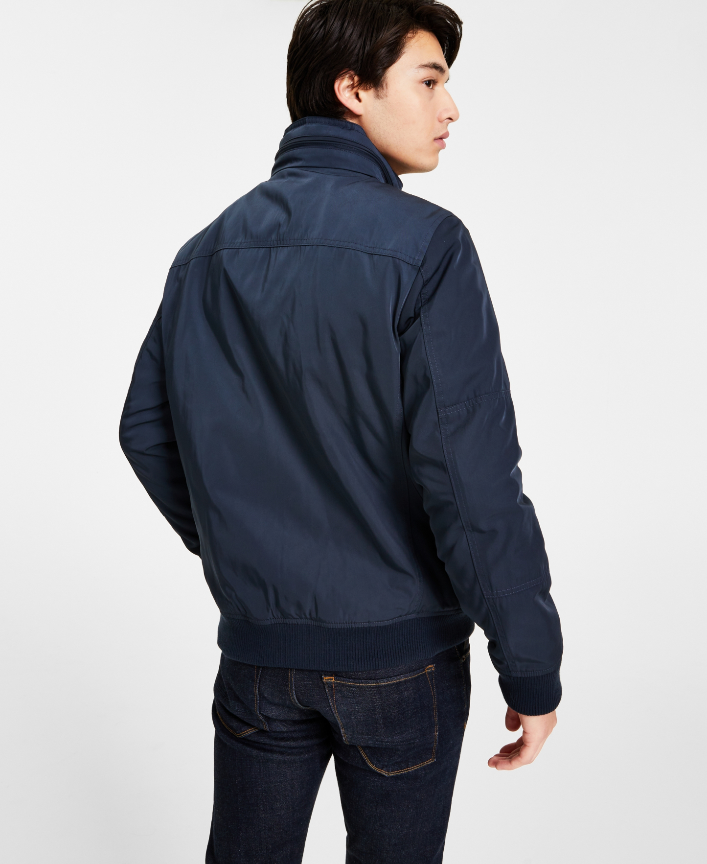 Tommy Hilfiger Men's Four-Pocket Filled Performance Bomber Jacket - Navy