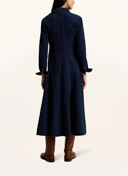 POLO RALPH LAUREN Hemdblusenkleid aus Cord – DUNKELBLAU