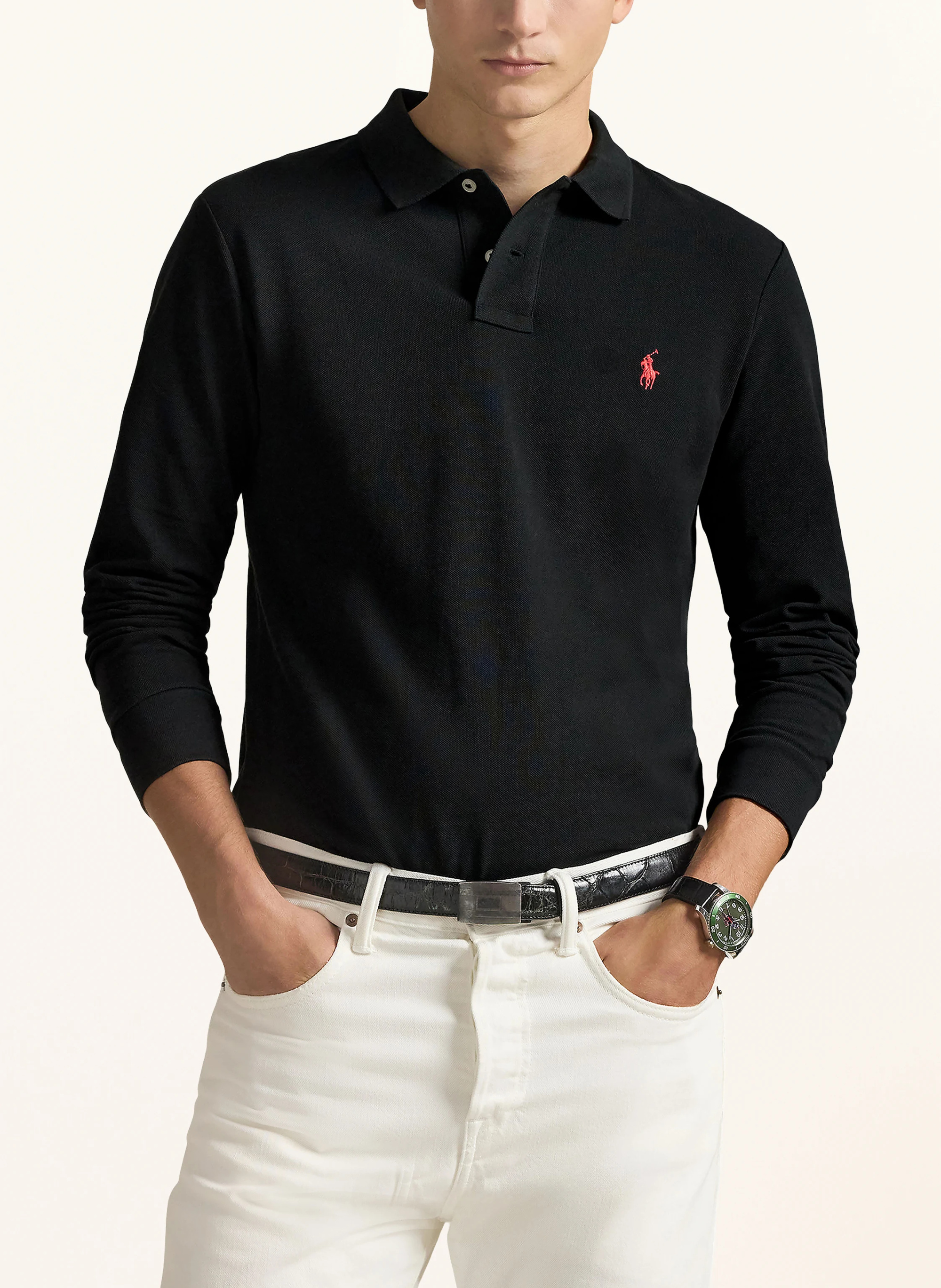 POLO RALPH LAUREN Piqué-Poloshirt Slim Fit – SCHWARZ