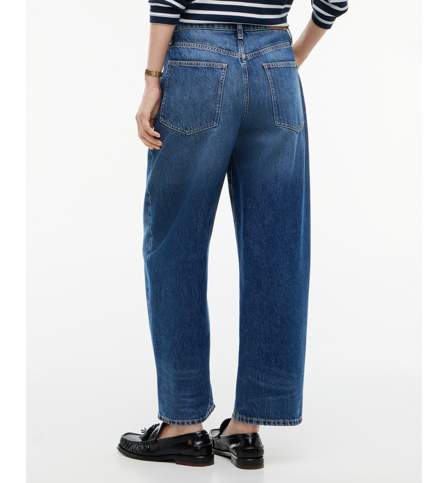 Tommy Hilfiger Women's Quinn Mid-Rise Barrel-Leg Dark-Rinse Jeans - Vin