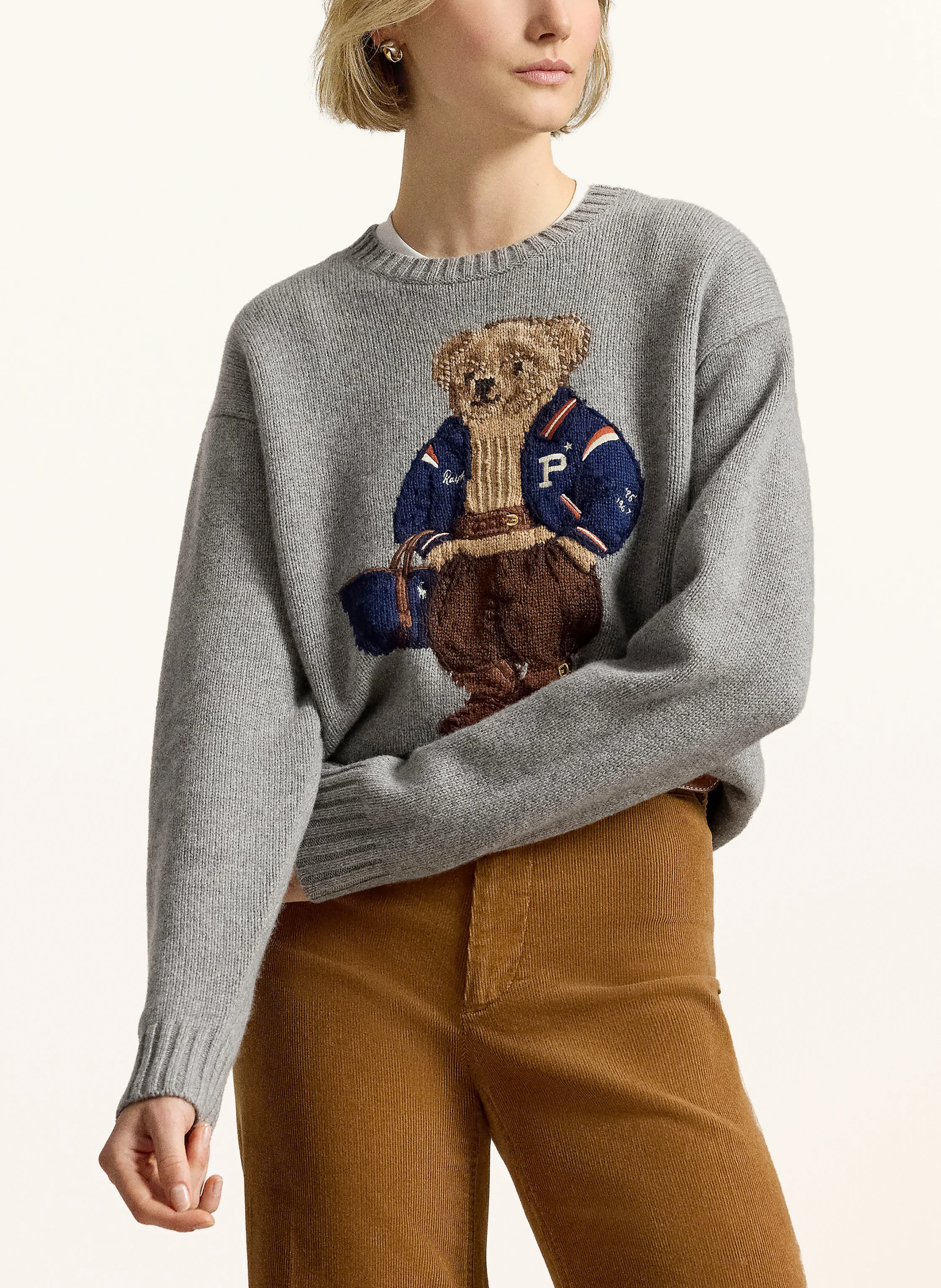 POLO RALPH LAUREN Pullover – GRAU / HELLBRAUN / DUNKELBLAU