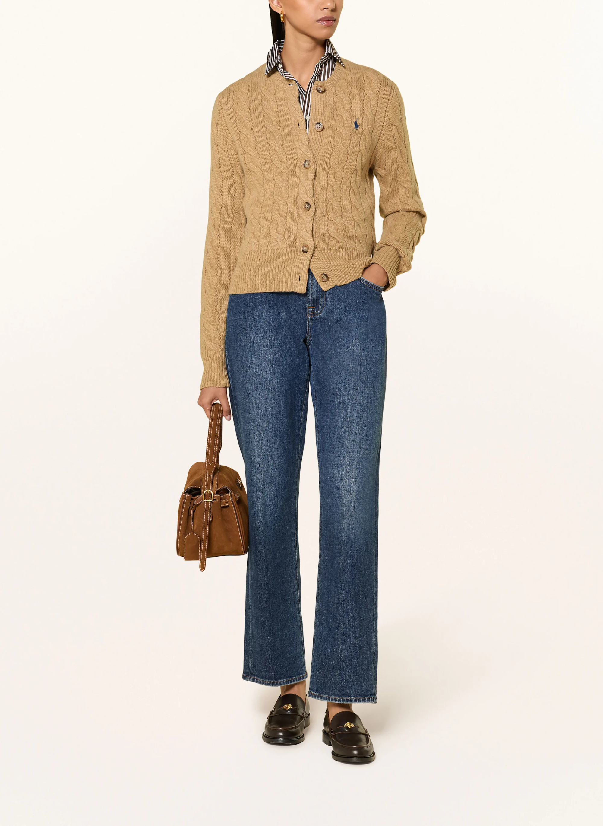 POLO RALPH LAUREN Strickjacke – CAMEL