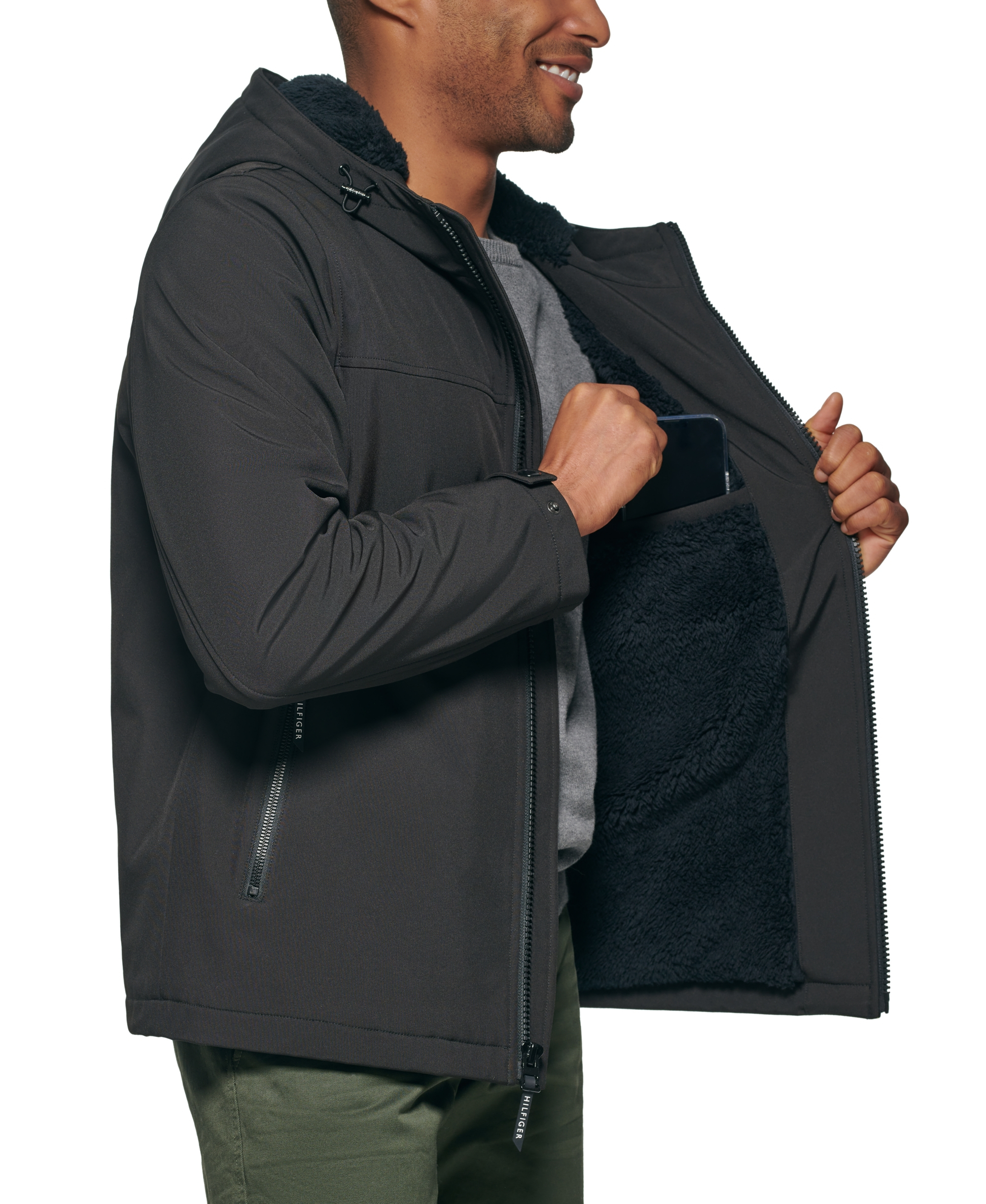 Tommy Hilfiger Men's Softshell Hooded Jacket - Black