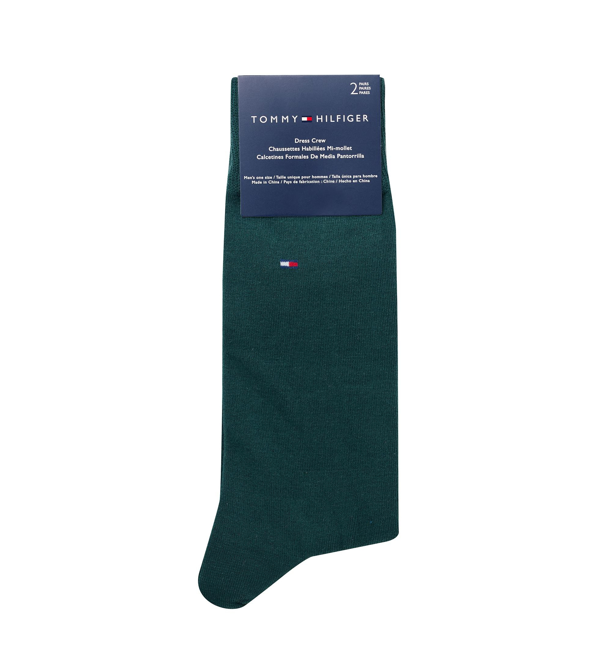 Tommy Hilfiger Men's Solid Dress Socks, 2-Pack - Green/Black