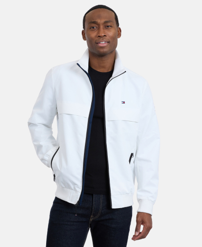 Tommy Hilfiger Men's Water Resistant Boating Regular-Fit Jacket - White