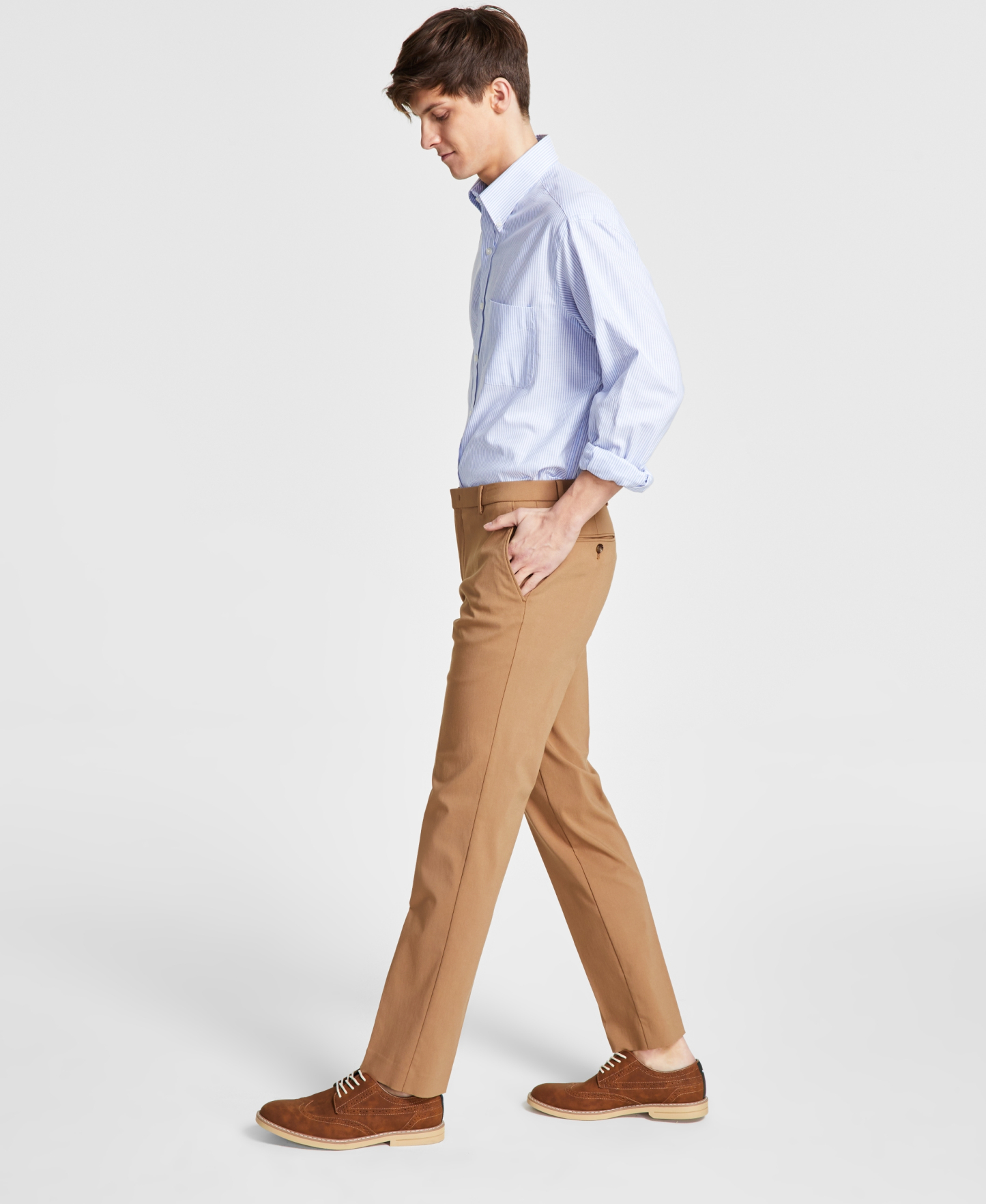 Tommy Hilfiger Men's Modern-Fit TH Flex Stretch Solid Performance Pants - Light Camel