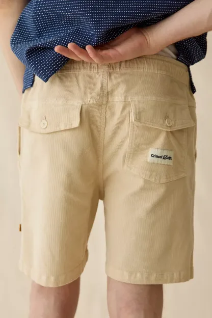The Critical Slide Society All Day Corduroy Short - Ecru